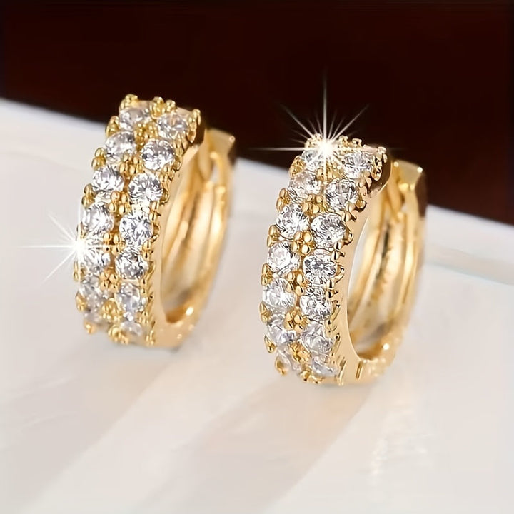 Vintage Zirkonia-Ohrringe aus Weissgold