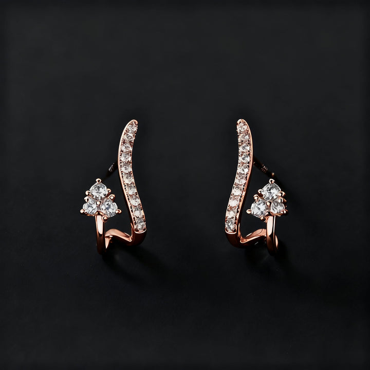 Elegante gewölbte Zirkonia-Ohrringe
