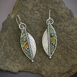 Bohemian Mosaik-Blatt-Ohrringe