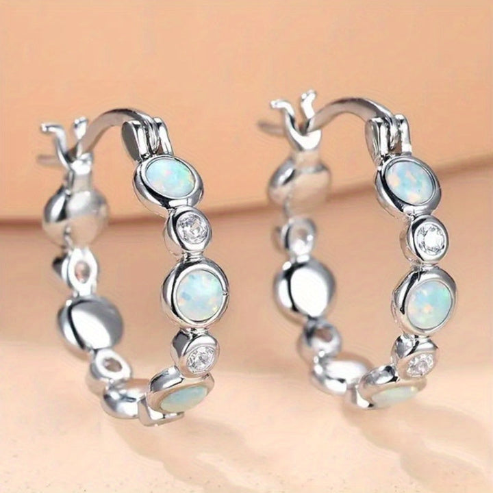Bohemian Opal runde Ohrringe