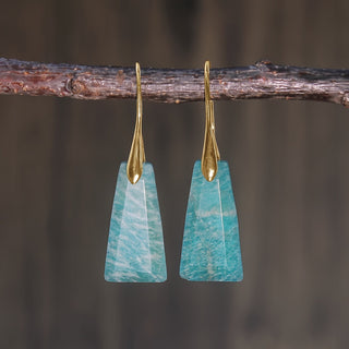 Boho geometrische Stein-Tropfen-Ohrringe