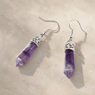 Amethyst-Kristall-Ohrringe