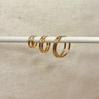 Set mit 3 Paar Alltags-Ohrringen in Gold oder Silber