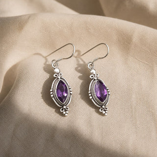 Kristall-Amethyst-Hakenohrringe
