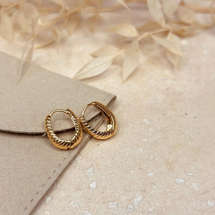 Alltags-Oval-Ribbon-Hoop-Ohrringe