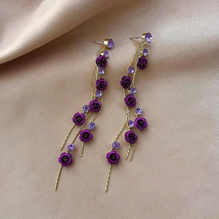 Elegante Rosen-Cascade-Ohrringe