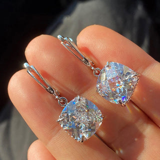 Weissgold Zirkonia Tropfen-Ohrringe