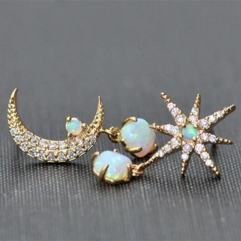 Himmlische Opal-Gold-Ohrringe