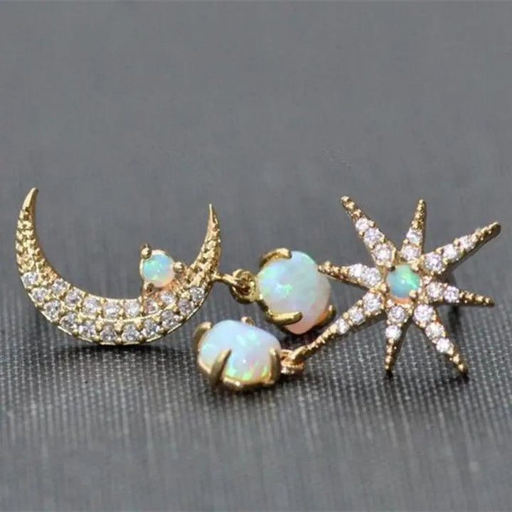 Himmlische Opal-Gold-Ohrringe