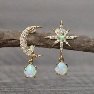 Himmlische Opal-Gold-Ohrringe