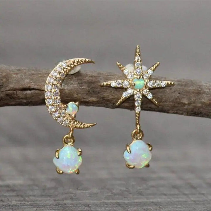 Himmlische Opal-Gold-Ohrringe