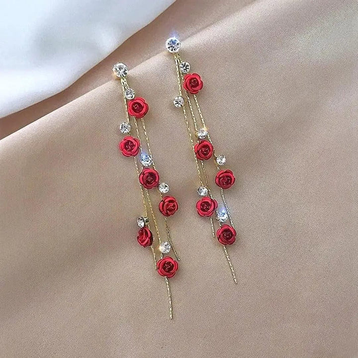Elegante Rosen-Cascade-Ohrringe