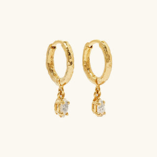 Gehämmerte Kristall-Ohrringe in Gold