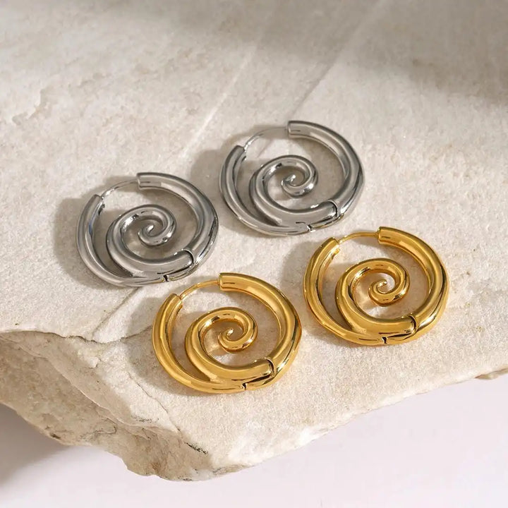 Zeitlose Gold-Spiralohrringe