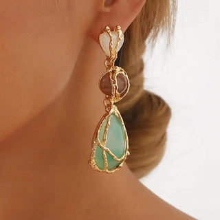 Vintage Gold Tropfen-Charme-Ohrringe