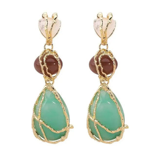 Vintage Gold Tropfen-Charme-Ohrringe