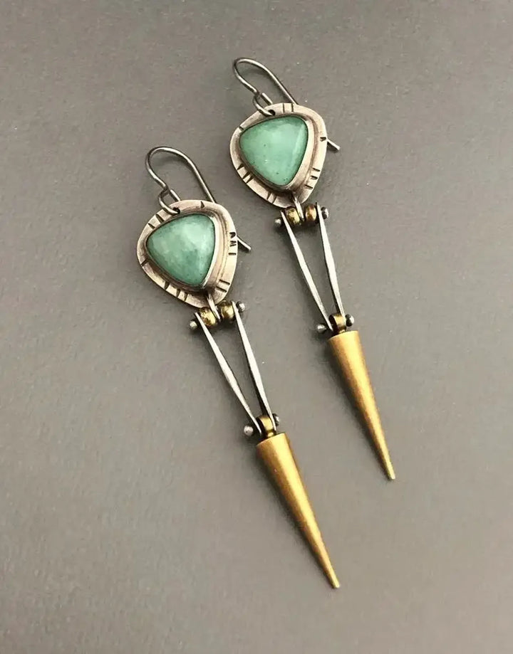 Vintage Ohrringe mit Naturstein