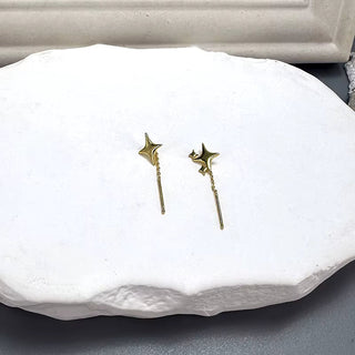 Sterlingsilber Gold Stern Kette und Ohrringe