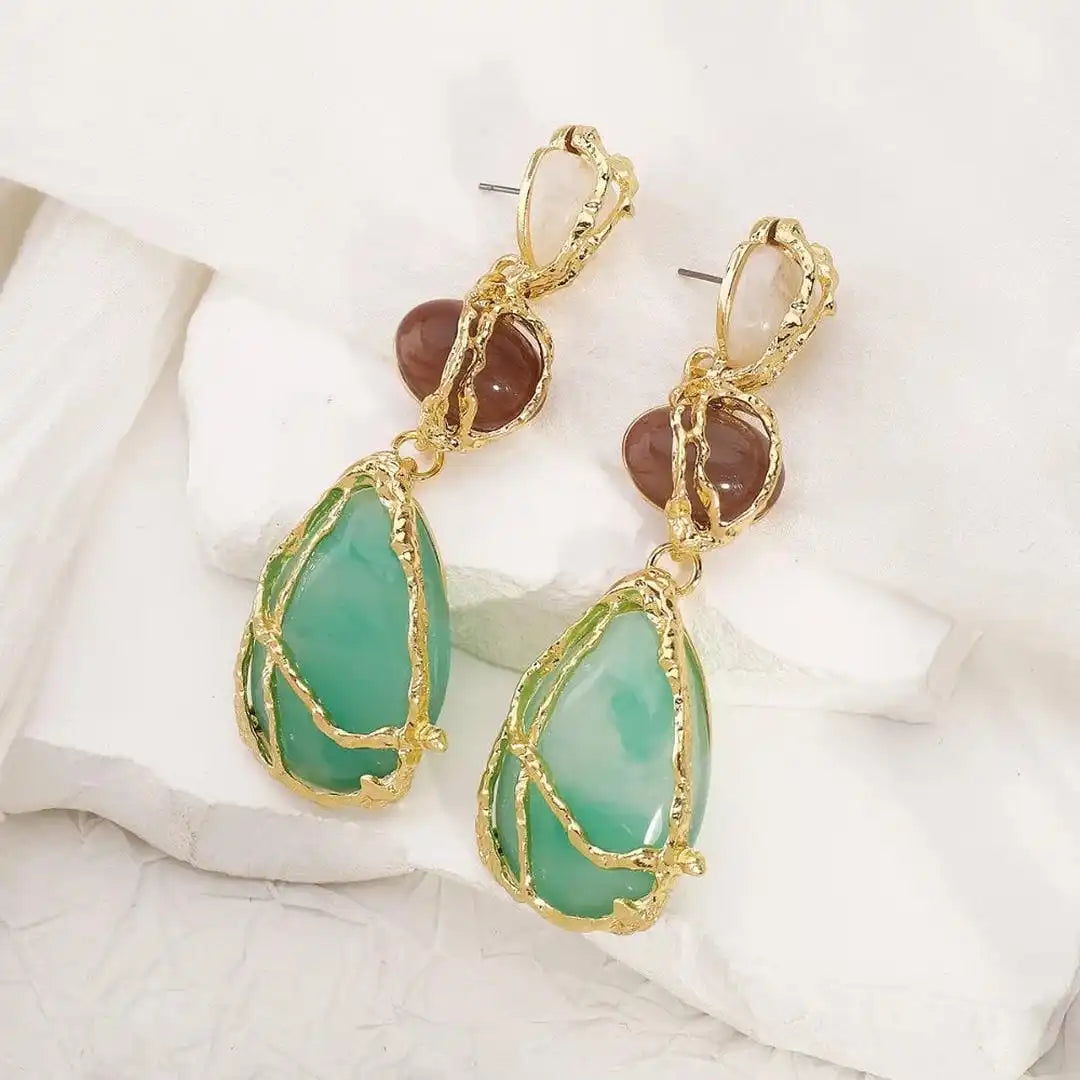 Vintage Gold Tropfen-Charme-Ohrringe