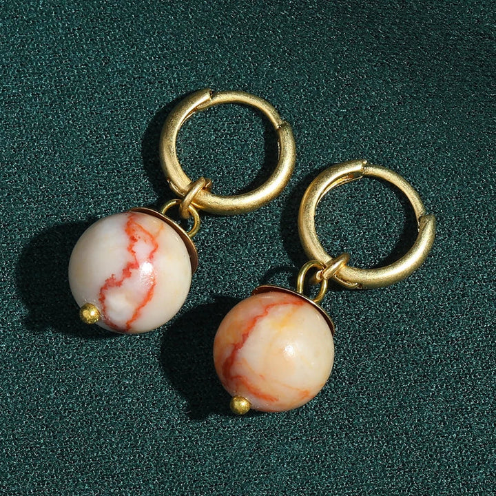 Moderne Kugelperlen-Ohrringe aus Gold