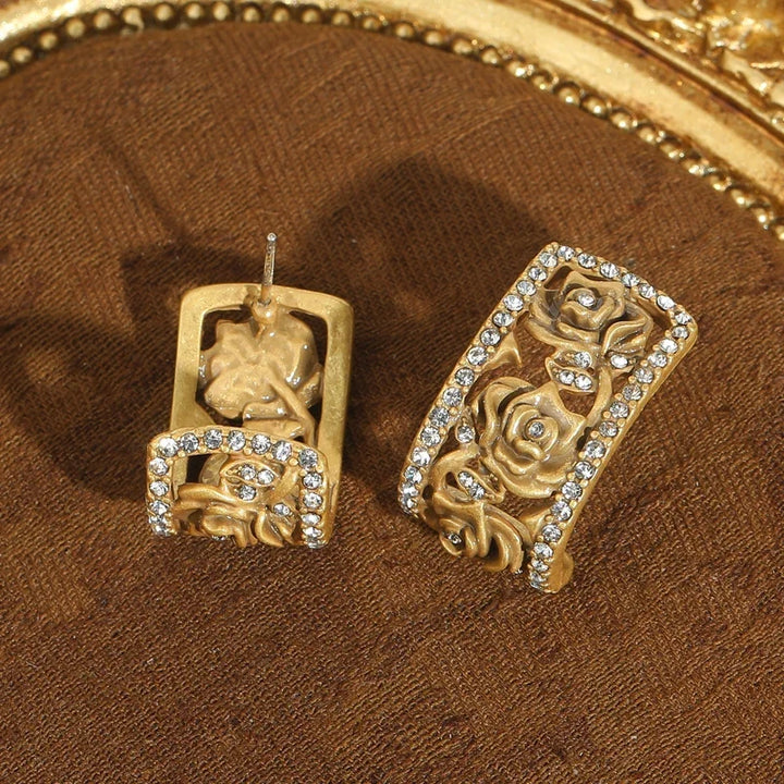 Luxe Rose Pave Kristall-Ohrringe
