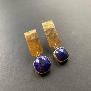 Boho Lapis Lazuli Ohrringe quadratisch
