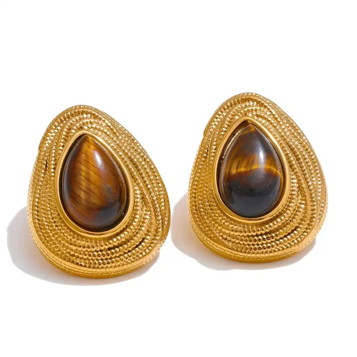 Vintage Gold Tropfen-Ohrstecker
