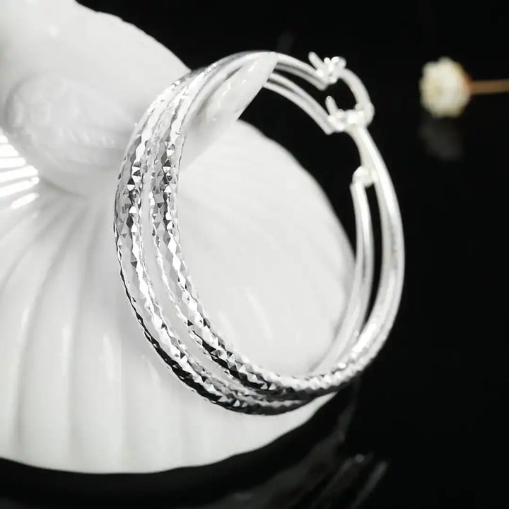 Sterlingsilber Creolen Kreis
