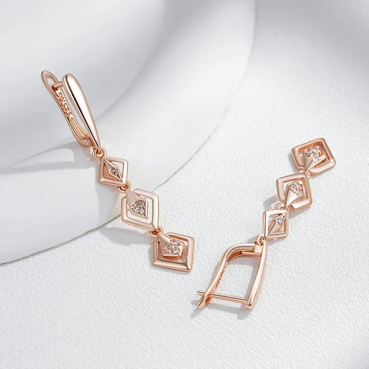 Elegante quadratische Link-Ohrringe