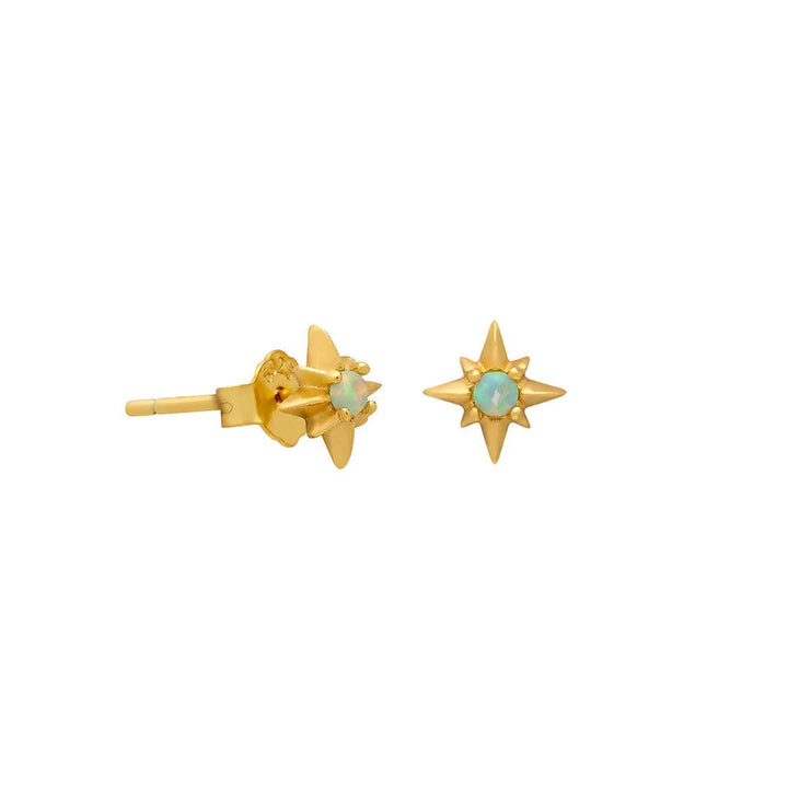 Gold- oder Silber-Opal-Sternenstrahl-Ohrstecker