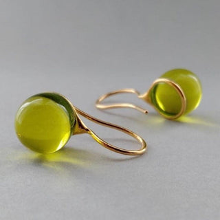 Vintage Olive Drops Kristall-Ohrringe