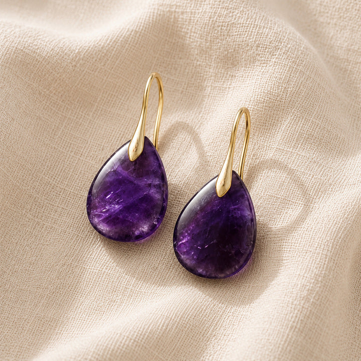 Zeitlose Tropfen-Charm Amethyst-Ohrringe