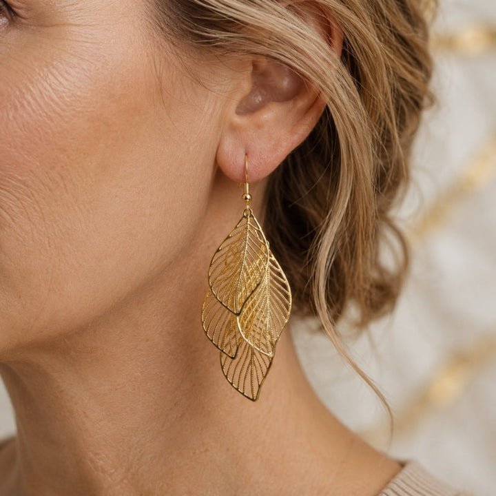 Luxe Hohle Blatt-Ohrringe