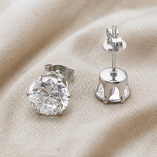 Weissgold Zirkonia Steckerohrringe