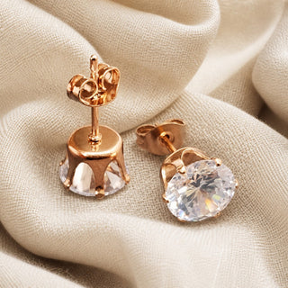 Weissgold Zirkonia Steckerohrringe