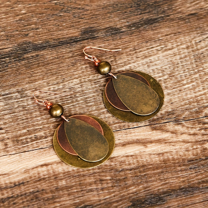 Bohemian Vintage runde Anhänger-Ohrringe