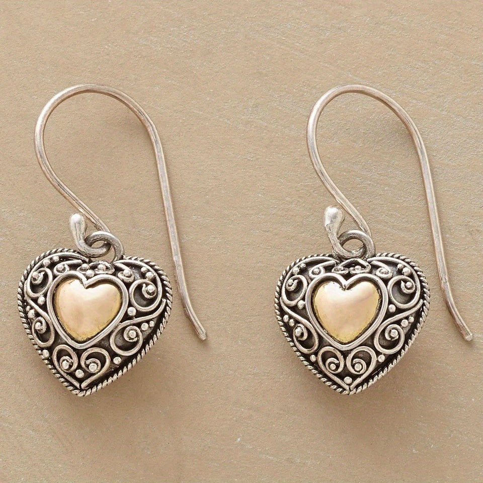Vintage Bohemian Herz-Ohrringe
