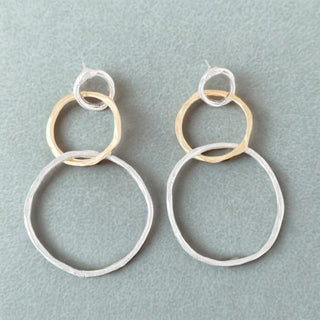 Vintage Gold- und Silber-Hoop-Ohrringe