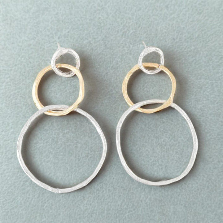Vintage Gold- und Silber-Hoop-Ohrringe