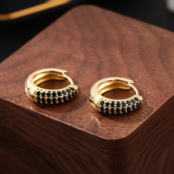 Vintage geometrische Onyx-Ohrringe