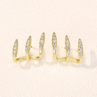 Elegante Strass-Drei-Klauen-Ohrringe