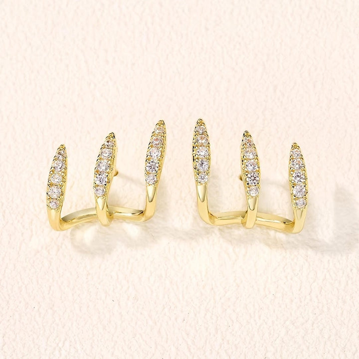 Elegante Strass-Drei-Klauen-Ohrringe