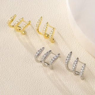 Elegante Strass-Drei-Klauen-Ohrringe