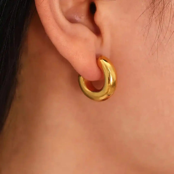 Everyday Chubby Hoops Gold Ohrringe