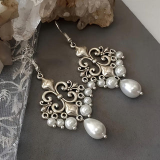 Perlen-Filigran-Chandelier-Ohrringe