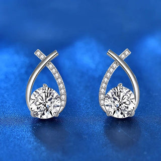 Luxuriöse gedrehte Tropfen-Cubic-Stud-Ohrringe
