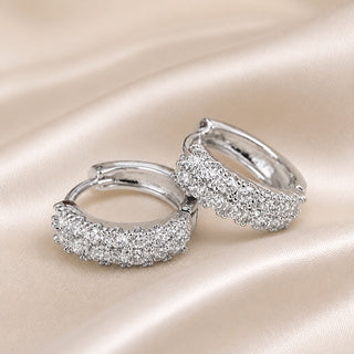 Vintage Zirkonia-Ohrringe aus Weissgold