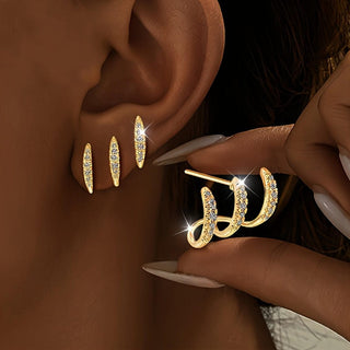 Elegante Strass-Drei-Klauen-Ohrringe