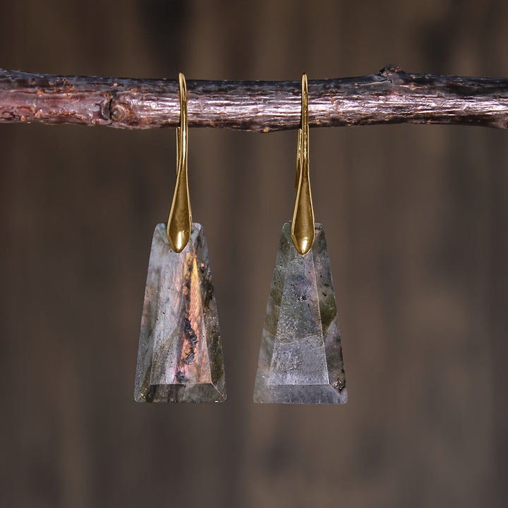 Boho geometrische Stein-Tropfen-Ohrringe