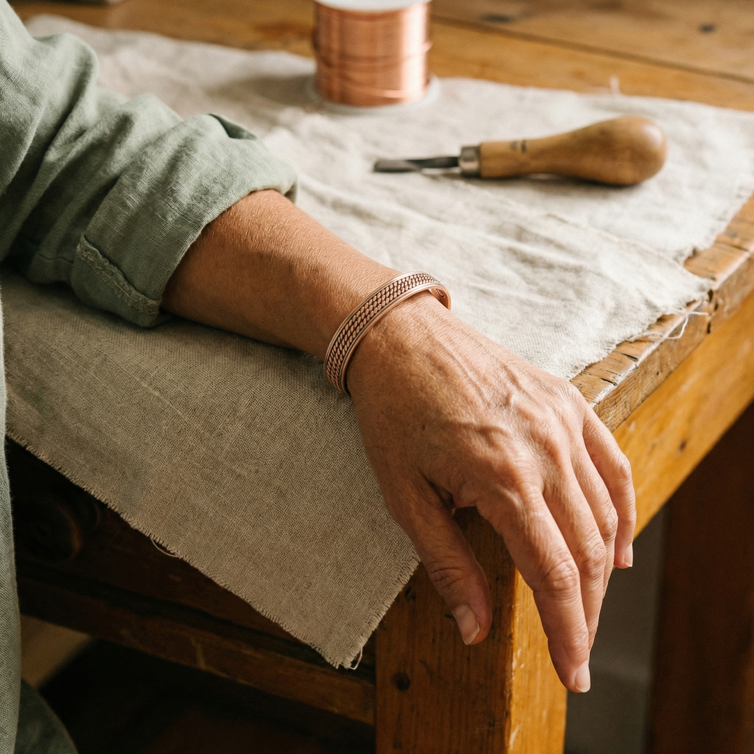 Wellen-Armband aus Kupfer